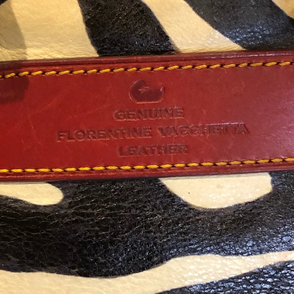 DOONEY & BOURKE Florentine Vacchetta Leather Juliette Zebra Striped Dome Satchel